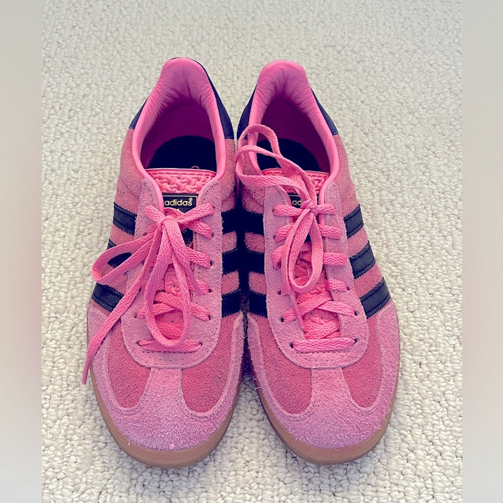 Pink Adidas Gazelles, size 6